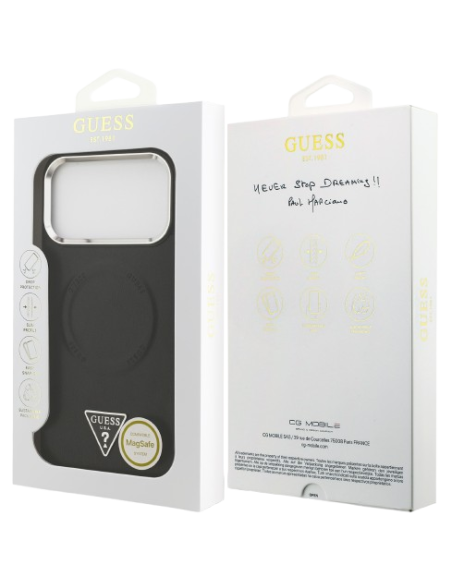 GUESS CARCASA MAGSAFE TRIANGLE IPHONE 17 PRO MAX NEGRO