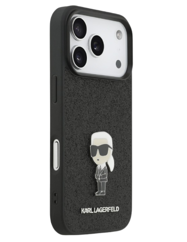 KARL LAGERFELD CARCASA IKONIK GLITTER PIN IPHONE 17 PRO NEGRO