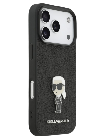 KARL LAGERFELD CARCASA IKONIK GLITTER PIN IPHONE 17 PRO NEGRO