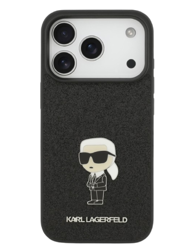 KARL LAGERFELD CARCASA IKONIK GLITTER PIN IPHONE 17 PRO NEGRO
