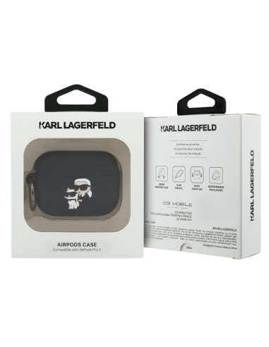 KARL LAGERFELD FUNDA SILICONA K&C NFT 3D AIRPODS PRO 3 NEGRO