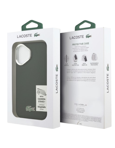 LACOSTE CARCASA MAGSAFE SOPORTE CAMARA IPHONE 17 VERDE