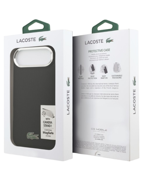 LACOSTE CARCASA MAGSAFE SOPORTE CAMARA IPHONE AIR NEGRO