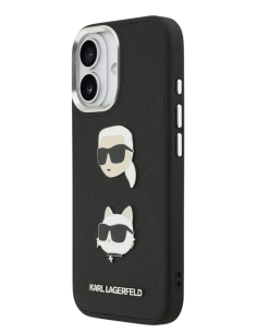 KARL LAGERFELD CARCASA GRAINED K&C HEADS IPHONE 17 NEGRO