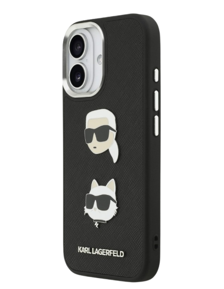 KARL LAGERFELD CARCASA GRAINED K&C HEADS IPHONE 17 NEGRO