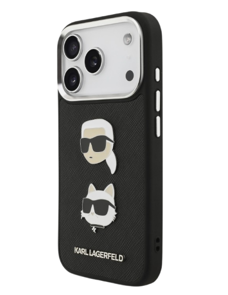 KARL LAGERFELD CARCASA GRAINED K&C HEADS IPHONE 17 PRO NEGRO
