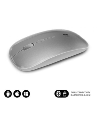 SUBBLIM RATON INALAMBRICO DUAL FLAT 1600DPI RECARGABLE GRIS
