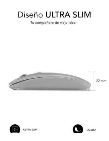 SUBBLIM RATON INALAMBRICO DUAL FLAT 1600DPI RECARGABLE GRIS