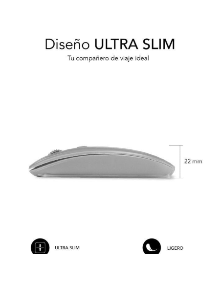 SUBBLIM RATON INALAMBRICO DUAL FLAT 1600DPI RECARGABLE GRIS