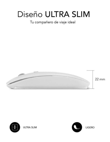 SUBBLIM RATON INALAMBRICO DUAL FLAT 1600DPI RECARGABLE GRIS