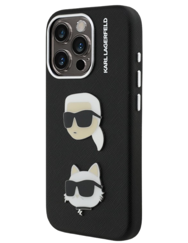 KARL LAGERFELD CARCASA GRAINED K&C IPHONE 15 PRO MAX NEGRO
