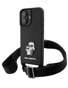 KARL LAGERFELD CARCASA K&C CROSSBODY IPHONE 16 NEGRO