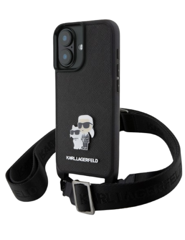 KARL LAGERFELD CARCASA K&C CROSSBODY IPHONE 16 NEGRO