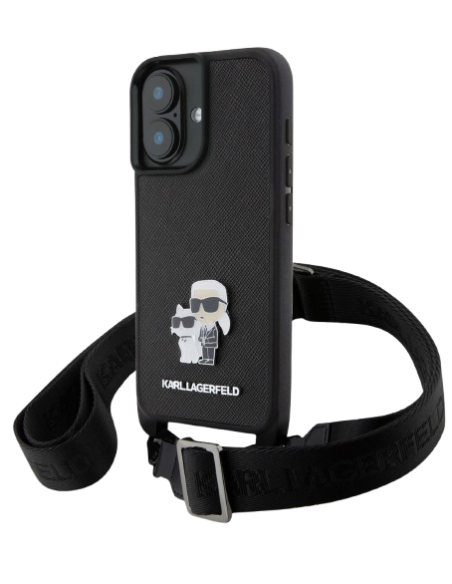 KARL LAGERFELD CARCASA K&C CROSSBODY IPHONE 16 NEGRO