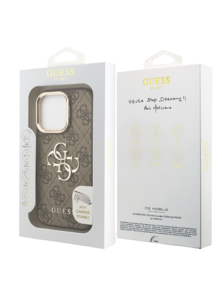 GUESS CARCASA 4G SOPORTE CAMARA IPHONE 15 PRO MAX MARRON