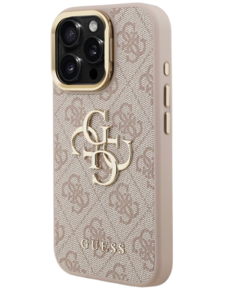 GUESS CARCASA 4G SOPORTE CAMARA IPHONE 15 PRO MAX ROSA