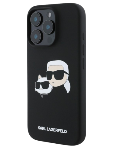 KARL LAGERFELD CARCASA MAGSAFE K&C HEADS IPHONE 16 PRO MAX NEGRO
