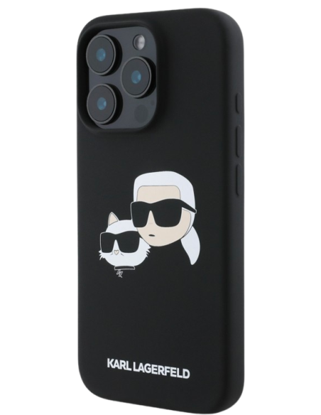 KARL LAGERFELD CARCASA MAGSAFE K&C HEADS IPHONE 16 PRO MAX NEGRO
