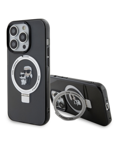 KARL LAGERFELD CARCASA MAGSAFE RINGSTAND IPHONE 15 PRO MAX NEGRO