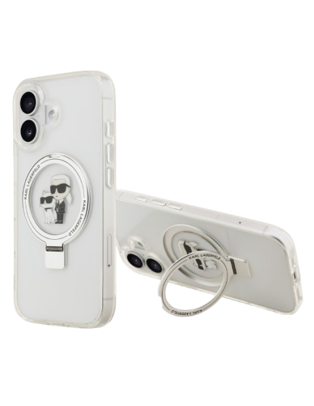 KARL LAGERFELD CARCASA MAGSAFE RINGSTAND IPHONE 17 BLANCO
