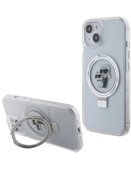 KARL LAGERFELD CARCASA MAGSAFE RINGSTAND KC IPHONE 16 BLANCO