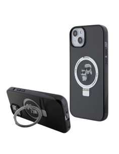 KARL LAGERFELD CARCASA MAGSAFE RINGSTAND KC IPHONE 16 NEGRO