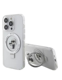 KARL LAGERFELD CARCASA MAGSAFE RINGSTAND KC IPHONE 16 PRO MAX BLANCO