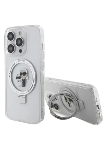 KARL LAGERFELD CARCASA MAGSAFE RINGSTAND KC IPHONE 16 PRO MAX BLANCO
