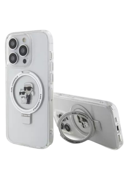 KARL LAGERFELD CARCASA MAGSAFE RINGSTAND KC IPHONE 16 PRO MAX BLANCO
