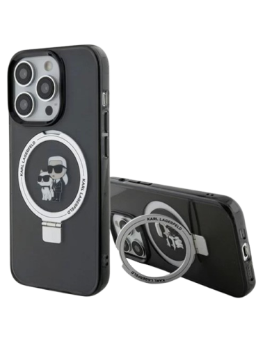 KARL LAGERFELD CARCASA MAGSAFE RINGSTAND KC IPHONE 16 PRO MAX NEGRO