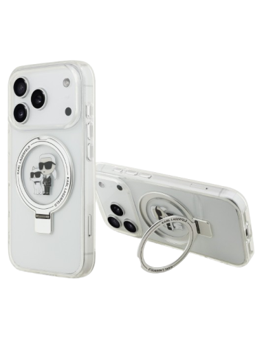 KARL LAGERFELD CARCASA MAGSAFE RINGSTAND KC IPHONE 17 PRO BLANCO