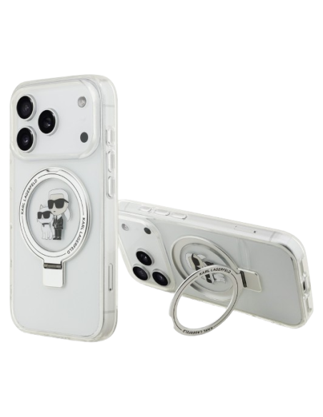 KARL LAGERFELD CARCASA MAGSAFE RINGSTAND KC IPHONE 17 PRO BLANCO