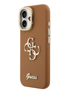 GUESS CARCASA GRAINED 4G SOPORTE CAMARA IPHONE 16 MARRON 2