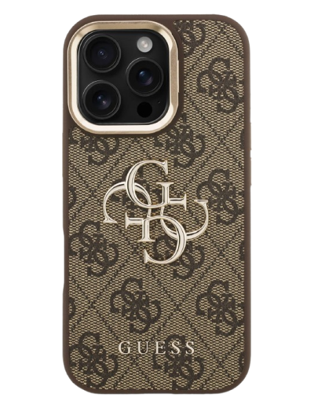 GUESS CARCASA 4G SOPORTE CAMARA IPHONE 15 PRO MARRON