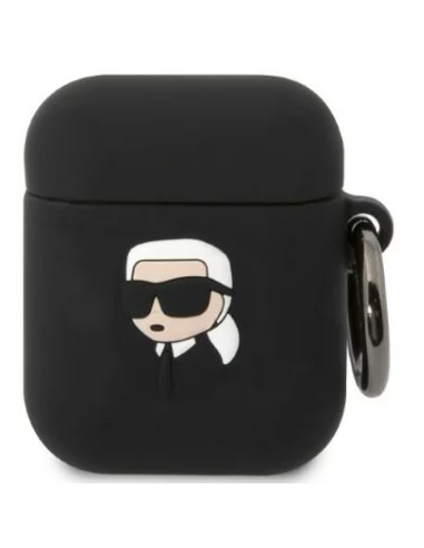 KARL LAGERFELD FUNDA 3D KARL SILICONA AIRPODS 1/2 NEGRO