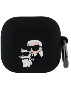 KARL LAGERFELD FUNDA SILICONA 3D K&C AIRPODS 4 NEGRO