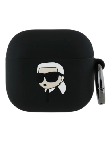 KARL LAGERFELD FUNDA SILICONA 3D NFT AIRPODS 4 NEGRO