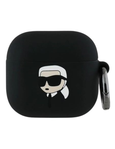 KARL LAGERFELD FUNDA SILICONA 3D NFT AIRPODS 4 NEGRO