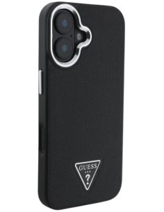 GUESS CARCASA MAGSAFE GRAINED TRIANGLE LOGO IPHONE 16 PLUS NEGRO 2