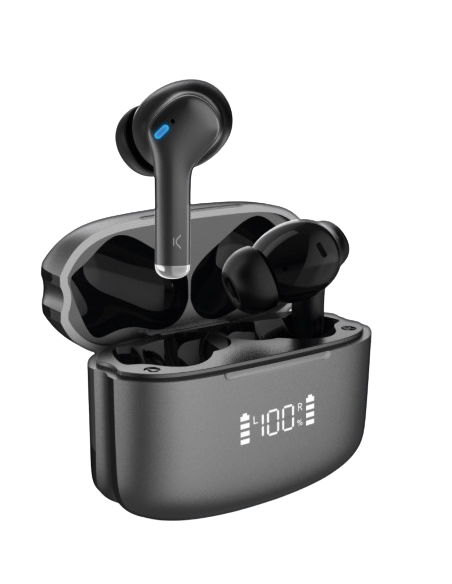 KSIX AURICULARES ANC / ENC / PANTALLA / NEGRO