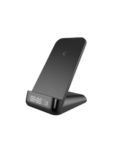 KSIX CARGADOR INALAMBRICO  y DESPERTADOR QUICK 15W NEGRO