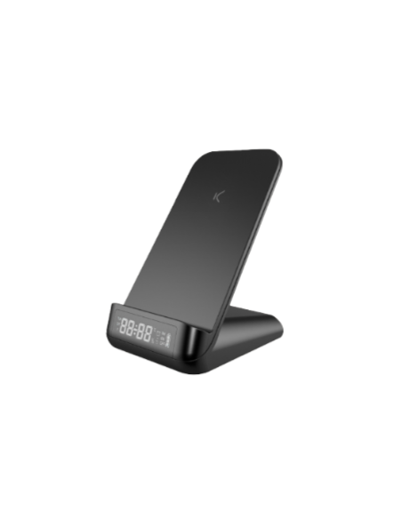 KSIX CARGADOR INALAMBRICO  y DESPERTADOR QUICK 15W NEGRO