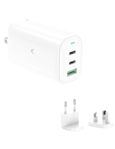 KSIX CARGADOR REDTRAVEL 2XUSB-C 1XESB 65W GAN EU/UK BLANCO