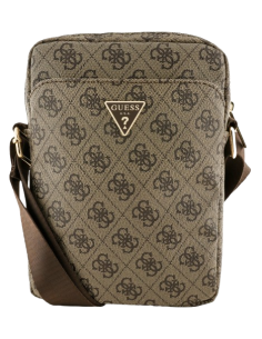 GUESS BANDOLERA 8" 4G TRIANGLE LOGO MARRON