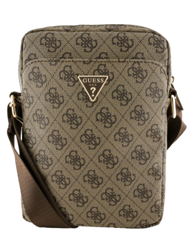 GUESS BANDOLERA 8" 4G TRIANGLE LOGO MARRON