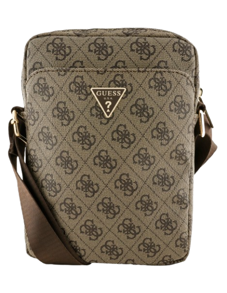 GUESS BANDOLERA 8" 4G TRIANGLE LOGO MARRON