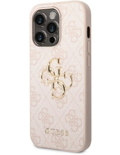GUESS CARCASA 4G METAL LOGO IPHONE 15 PRO ROSA