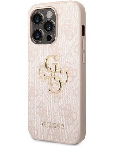 GUESS CARCASA 4G METAL LOGO IPHONE 15 PRO ROSA