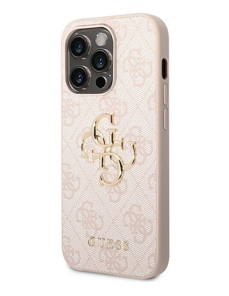 GUESS CARCASA 4G METAL LOGO IPHONE 15 PRO ROSA