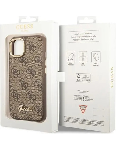 GUESS CARCASA 4G SCRIPT IPHONE 14 PLUS MARRON
